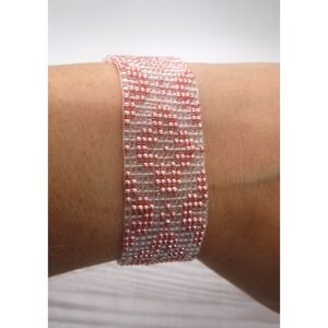 Loom Beaded Bracelet Clear & Pink
